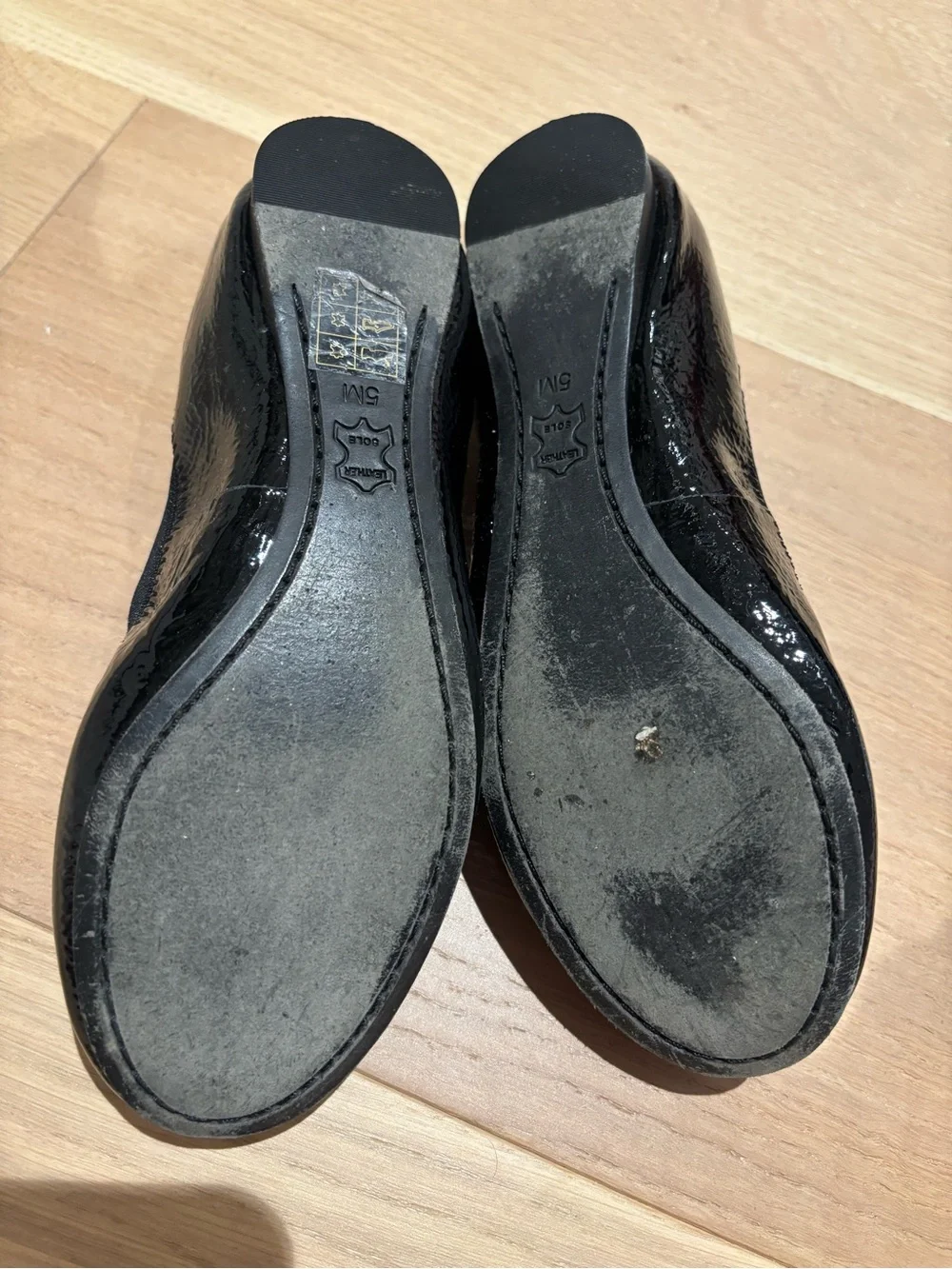 Tory Burch Black Patent Logo Medallion Flats